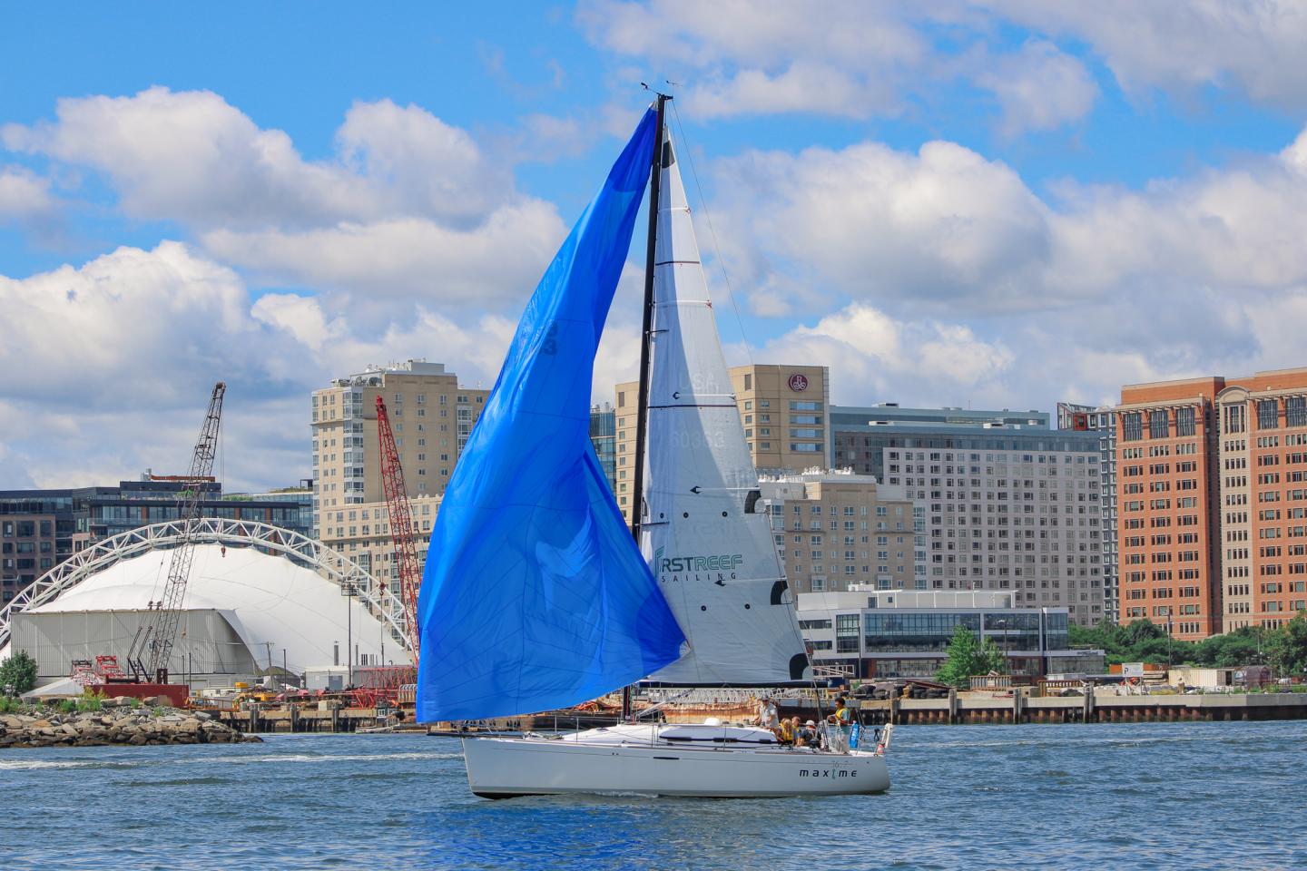 Sailboat in Boston Harbor during Piers to Piers